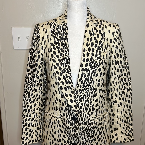 Emerson Fry Wingtip Spotted Snow Leopard Linen Trench Coat NWT Size 00 - Picture 7 of 16
